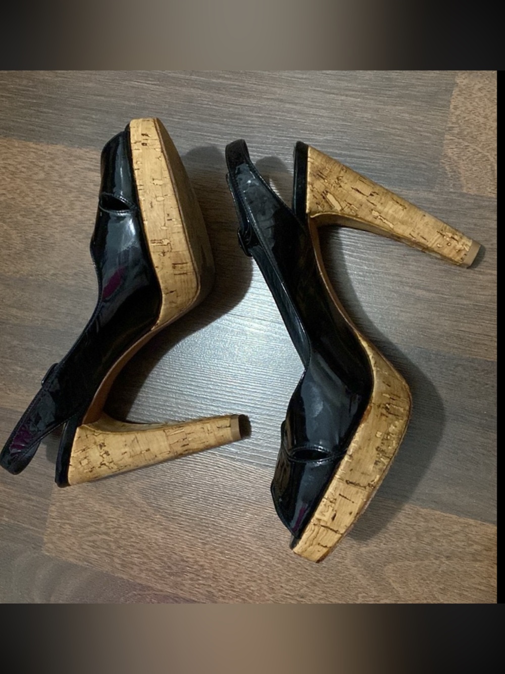 Stuart Weitzman Waged Black Patent Slingback Pumps Heel 4.5’ Approx Size 8